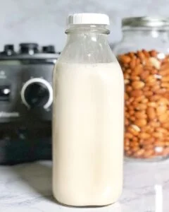 homemade almond milk in smoothies